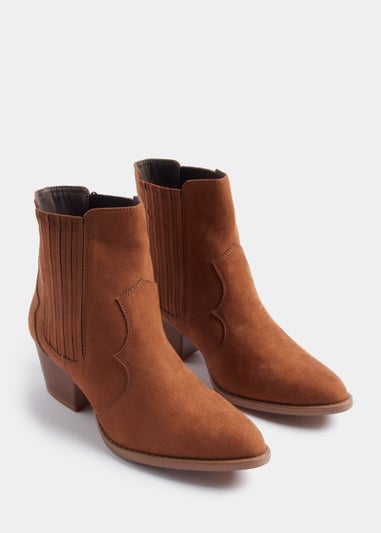 Tan Western Ankle Boots