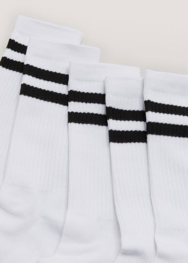 US Athletic 5 Pack White Sports Socks