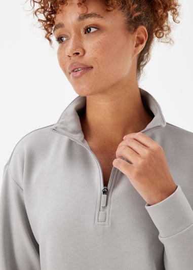 Souluxe Lilac Half Zip Sports Sweatshirt