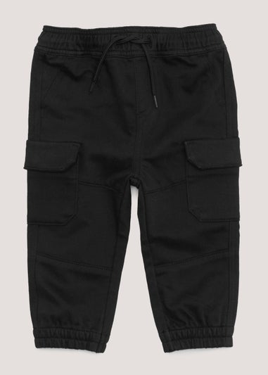 Boys Black Knitted Cargo Trousers (9mths-6yrs)