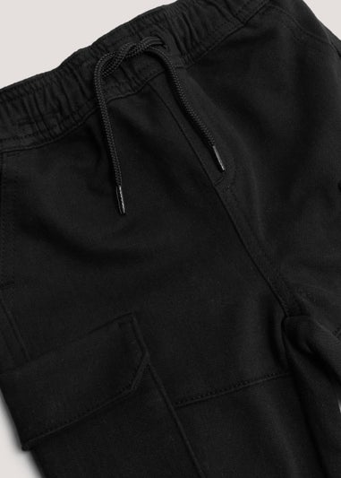 Boys Black Knitted Cargo Trousers (9mths-6yrs)