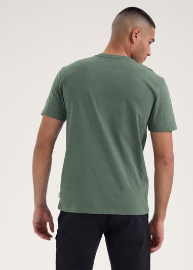 Green Grandad Collar T-Shirt