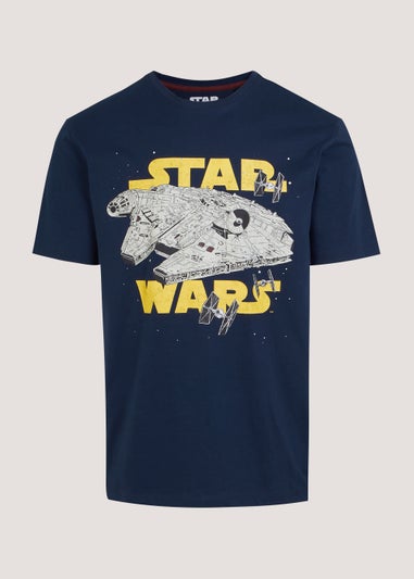 Navy Star Wars Print T-Shirt