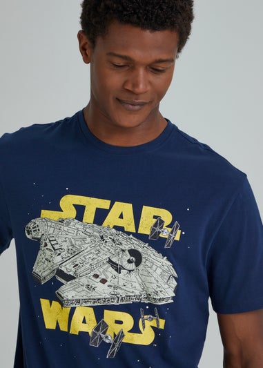 Navy Star Wars Print T-Shirt