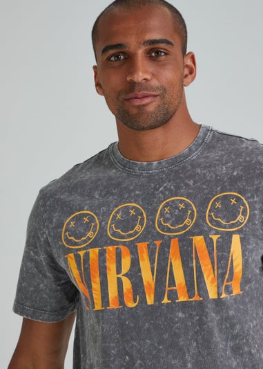 Grey Nirvana Print T-Shirt