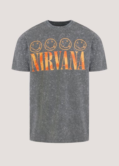 Grey Nirvana Print T-Shirt