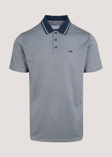 Grey Modal Tipped Polo Shirt