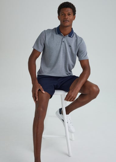 Grey Modal Tipped Polo Shirt