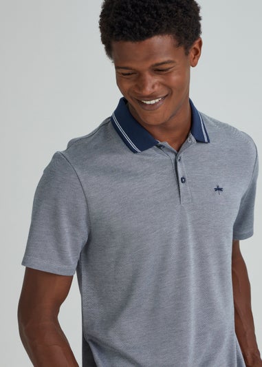 Grey Modal Tipped Polo Shirt