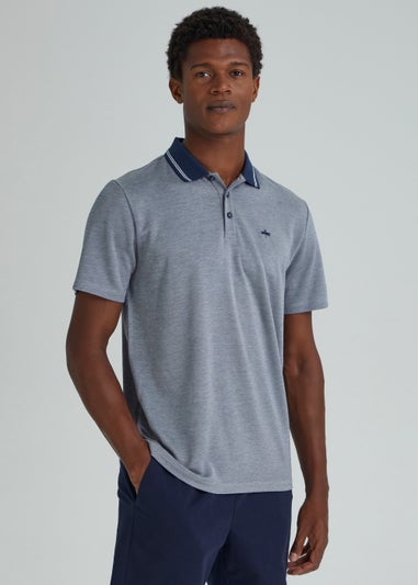 Grey Modal Tipped Polo Shirt