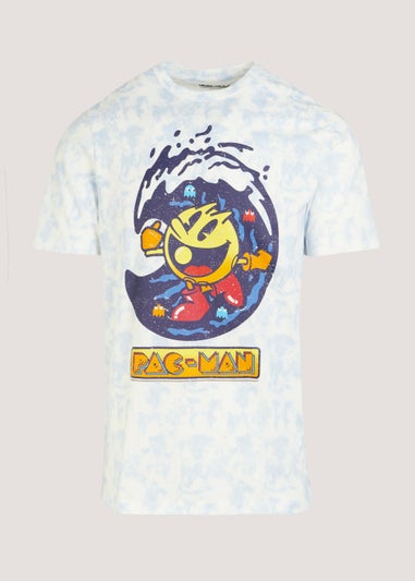 Blue Pac Man Print T-Shirt