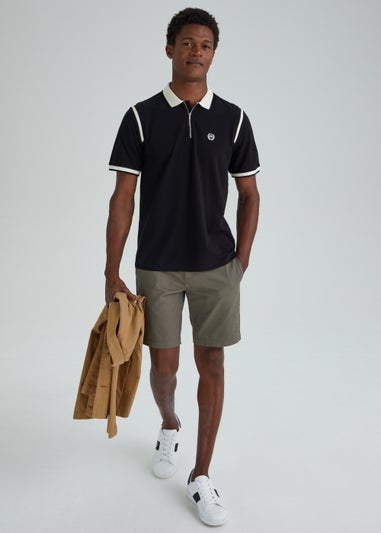 Black Panel Polo Shirt