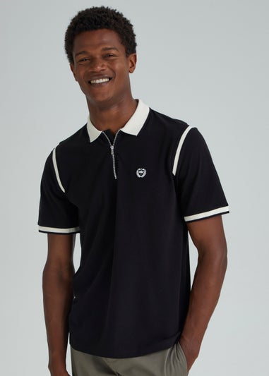 Black Panel Polo Shirt
