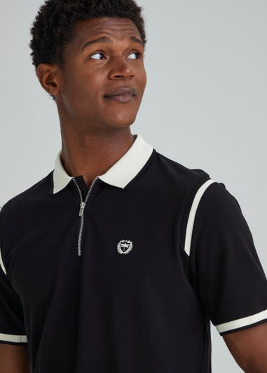 Black Panel Polo Shirt