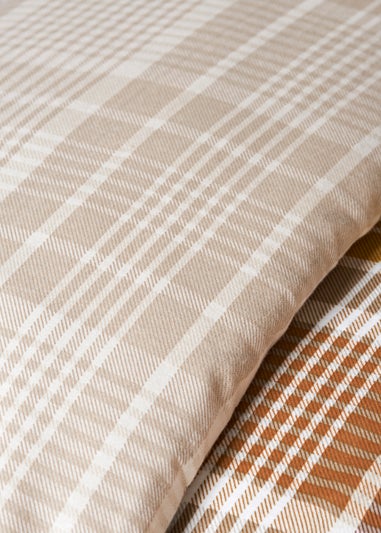 Orange Check Brushed Duvet Cover