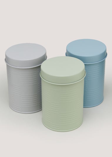 Blue Debossed Canister (9.5cm x 14cm)