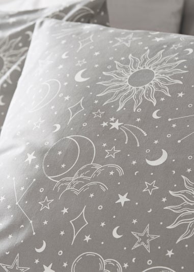 Grey Celestial Duvet Cover