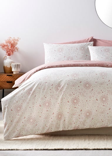 Pink Celestial Print Duvet Cover