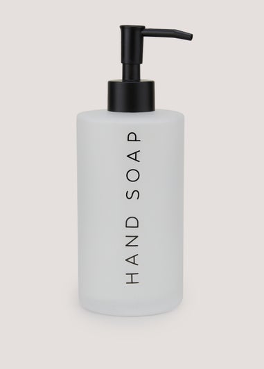 Glass Frosted Soap Dispenser (20.5cm x 7.5cm x 7.5cm)