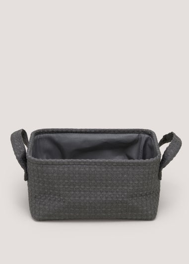 Charcoal Waffle Storage Basket (30cm x 20cm x 16cm)