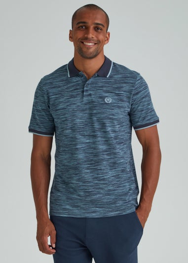 Blue Space Dye Polo Shirt