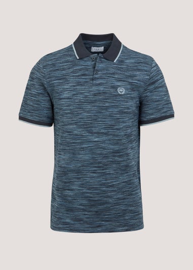 Blue Space Dye Polo Shirt