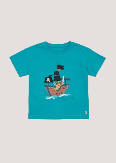 Boys Teal 3D Boat T-Shirt (9mths-6yrs)