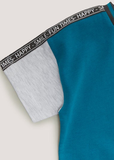 Boys Teal Colour Block T-Shirt (9mths-6yrs)