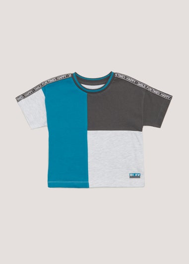 Boys Teal Colour Block T-Shirt (9mths-6yrs)