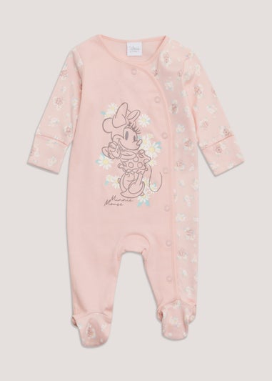 Baby Pink Disney Minnie Mouse Sleepsuit (Newborn-12mths)