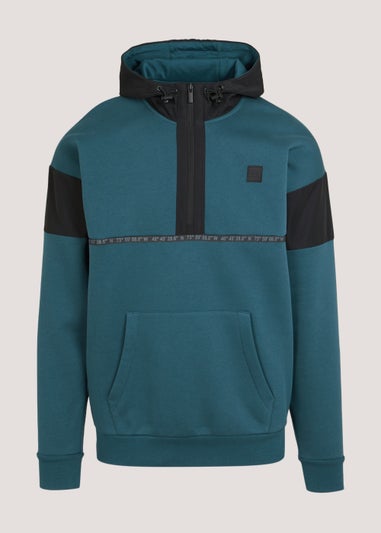 US Athletic Teal Half Zip Hoodie