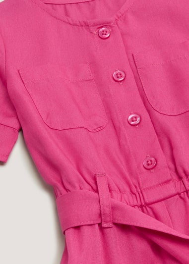 Girls Pink Tencel Jumpsuit (9mths-6yrs)