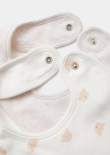 2 Pack Cream Bear Bibs