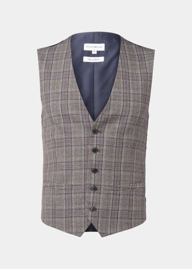 Taylor & Wright Lambeth Charcoal Check Suit Waistcoat