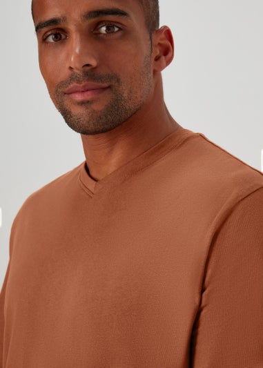 Brown Essential V-Neck T-Shirt