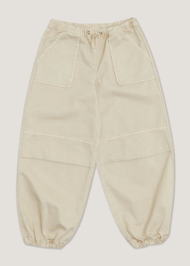Girls Stone Parachute Cargo Trousers (4-13yrs)