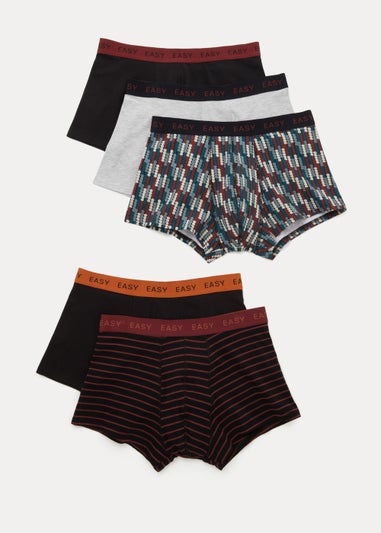 5 Pack Black Circle Print Hipsters