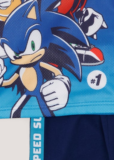 Kids Blue Sonic the Hedgehog Pyjama Set (4-11yrs) - Matalan