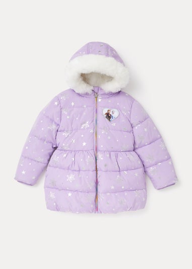 Kids Lilac Disney Frozen Padded Shower-Resistant Coat (3-9yrs)