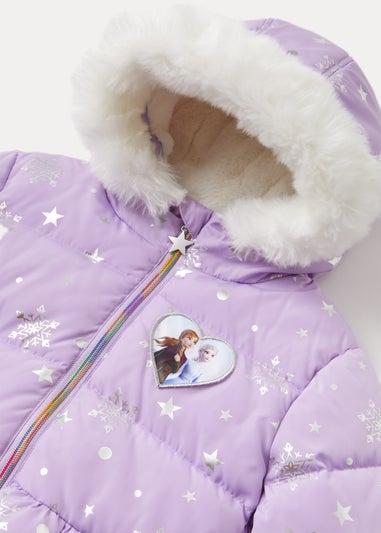 Kids Lilac Disney Frozen Padded Shower-Resistant Coat (3-9yrs)