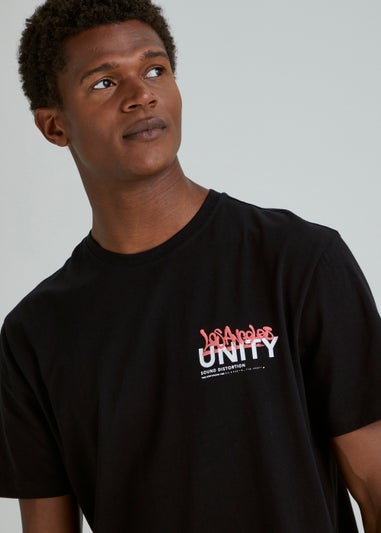 US Athletic Black Graffiti T-Shirt