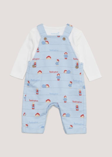 Baby Blue Paddington Bear T-Shirt & Dungarees Set (Newborn-12mths)