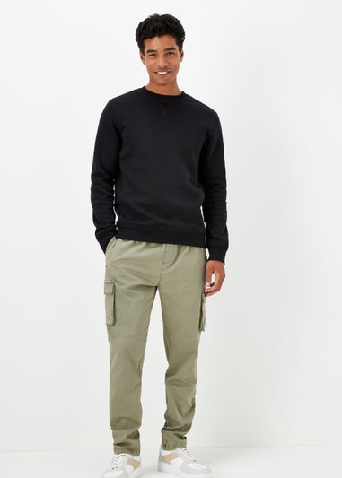 Sage Dyed Slim Fit Cargo Trousers