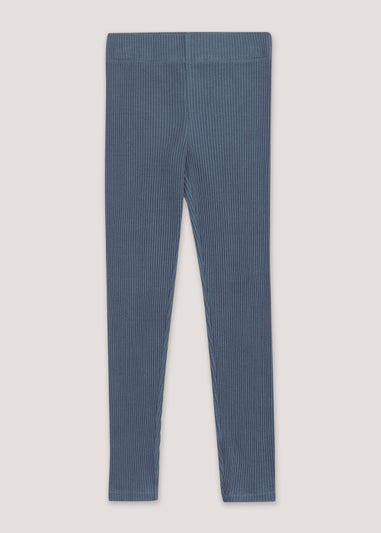 Girls Indigo Ribbed Leggings (4-13yrs)