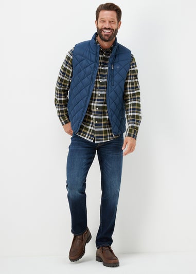 Lincoln Khaki Check Print Textured Shirt