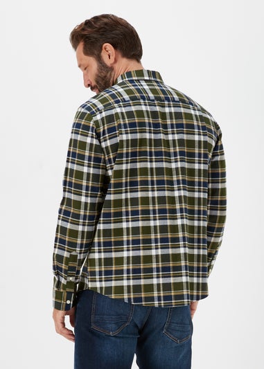 Lincoln Khaki Check Print Textured Shirt