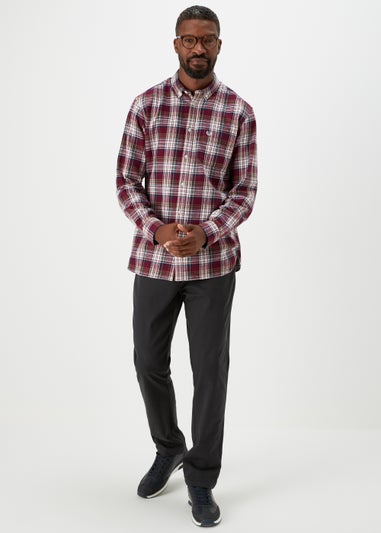 Lincoln Burgundy Check Long Sleeve Shirt