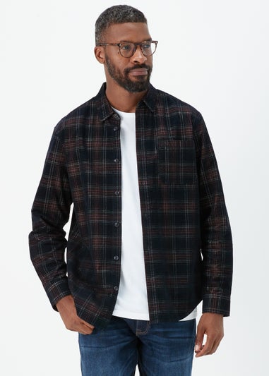 Lincoln Multicoloured Tartan Print Fine Cord Shirt