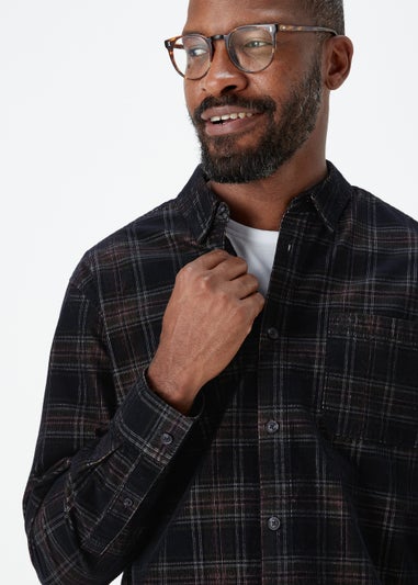 Lincoln Multicoloured Tartan Print Fine Cord Shirt