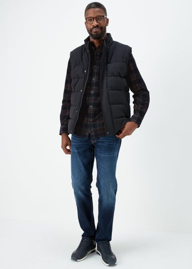 Lincoln Multicoloured Tartan Print Fine Cord Shirt